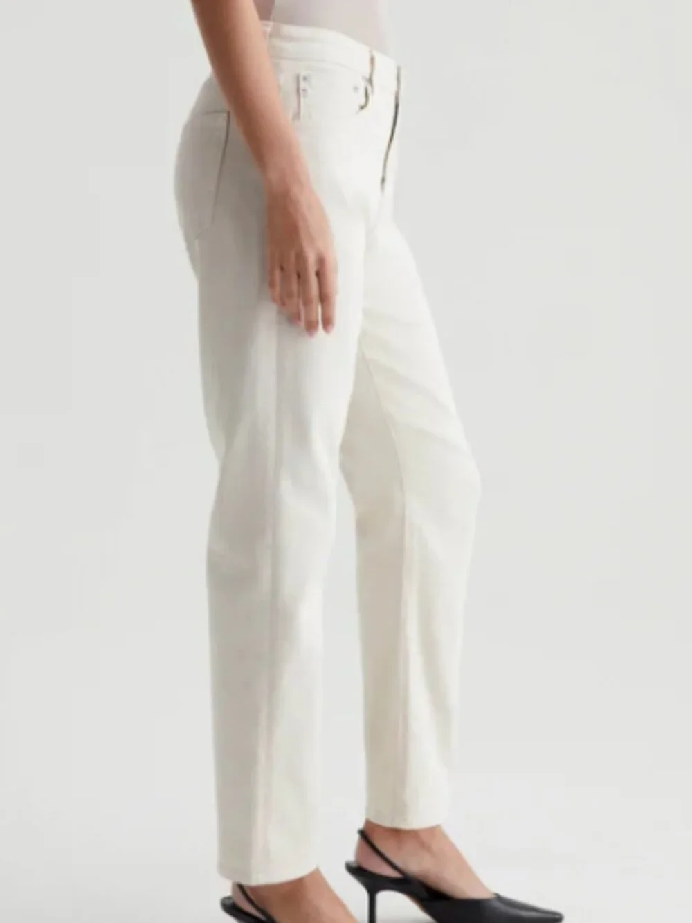 AG ADRIANO GOLDSCHMIED Ex-Boyfriend Slouchy Slim Jeans White Size 27